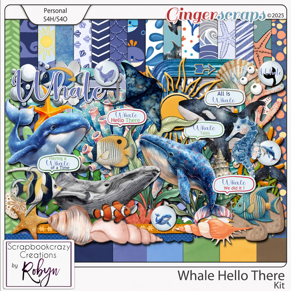Whale Hello There Kit by Scrapbookcrazy Creations