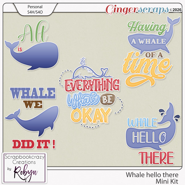 Whale Hello There Word Art by Scrapbookcrazy Creations
