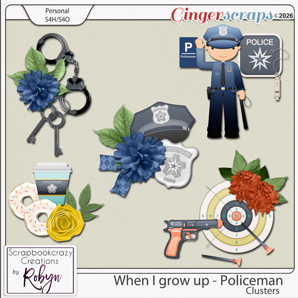 When I grow up - Policeman Clusters by Scrapbookcrazy Creations