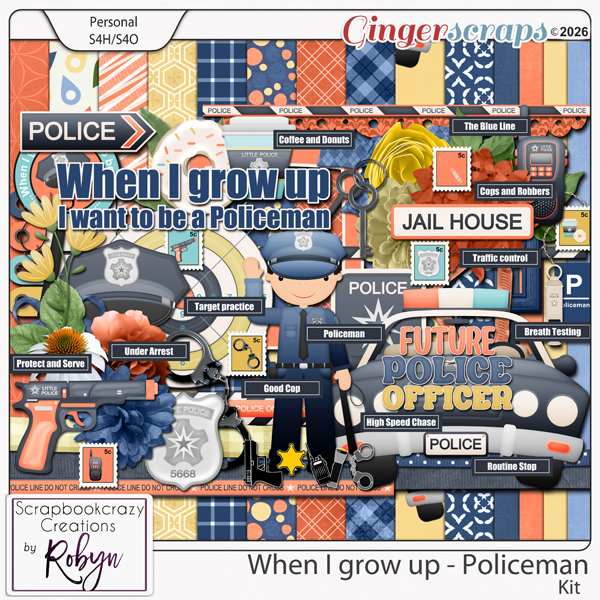 When I grow up - Policeman Kit by Scrapbookcrazy Creations