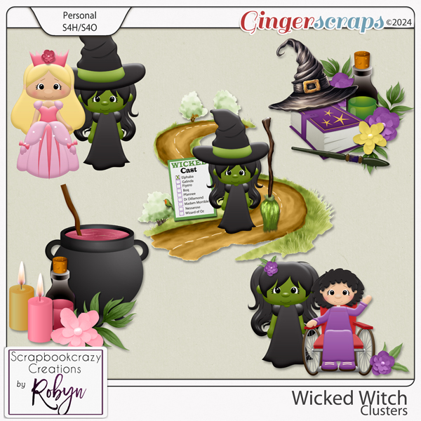 Wicked Witch Clusters 01 by Scrapbookcrazy Creations