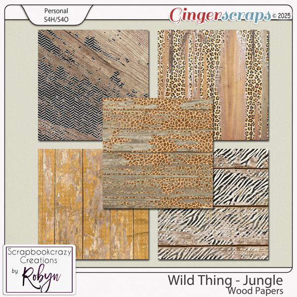 Wild Thing - Jungle Wood Papers by Scrapbookcrazy Creations
