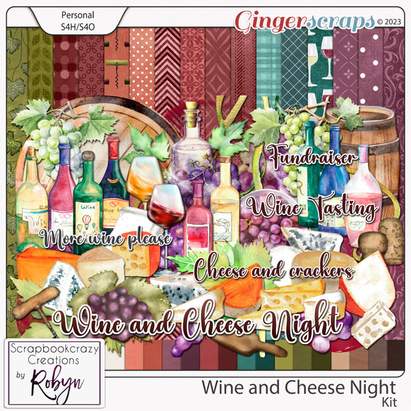 Wine and Cheese Night Kit by Scrapbookcrazy Creations