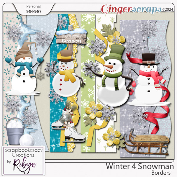 Winter 4 Snowman Borders by Scrapbookcrazy Creations