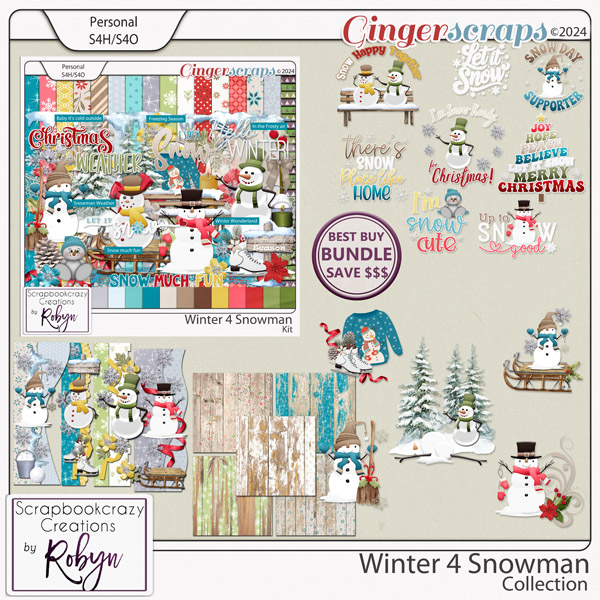 Winter 4 Snowman Collection by Scrapbookcrazy Creations