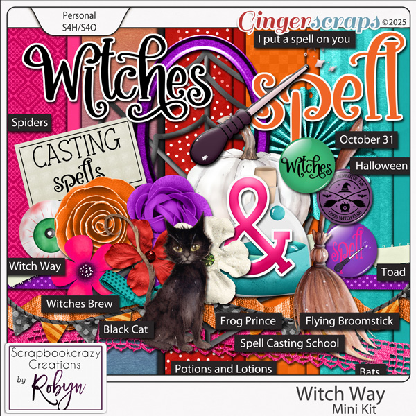 Witch Way Mini Kit by Scrapbookcrazy Creations