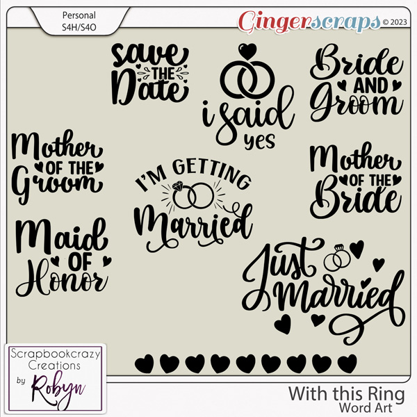 With this Ring Word Art by Scrapbookcrazy Creations