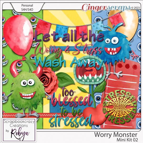 Worry Monster Mini 02 by Scrapbookcrazy Creations