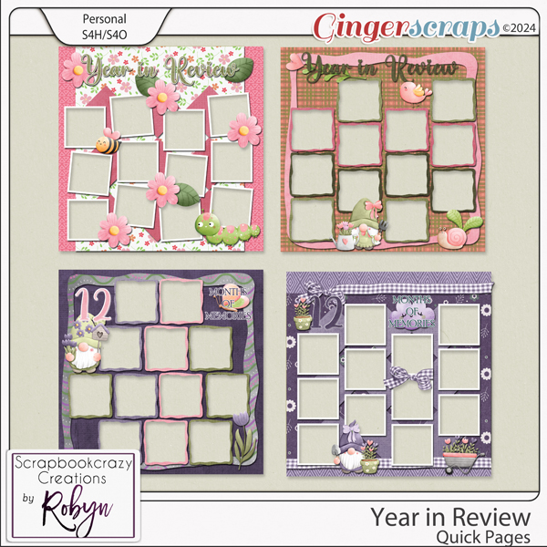 Year in Review Quick Pages by Scrapbookcrazy Creations