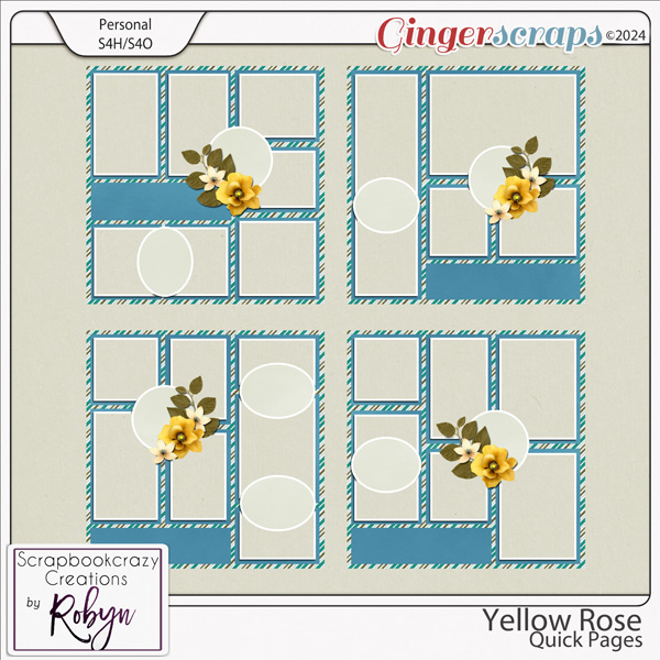 Yellow Rose Quick Pages by Scrapbookcrazy Creations