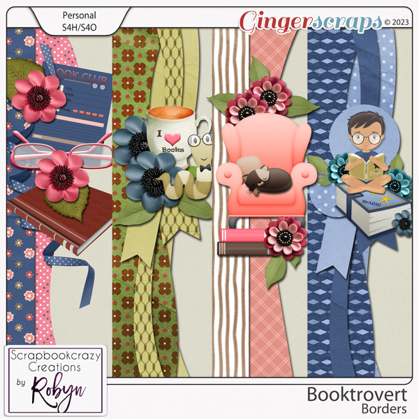 Booktrovert Borders by Scrapbookcrazy Creations