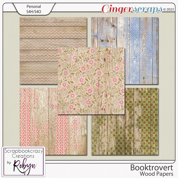 Booktrovert Wood Papers by Scrapbookcrazy Creations