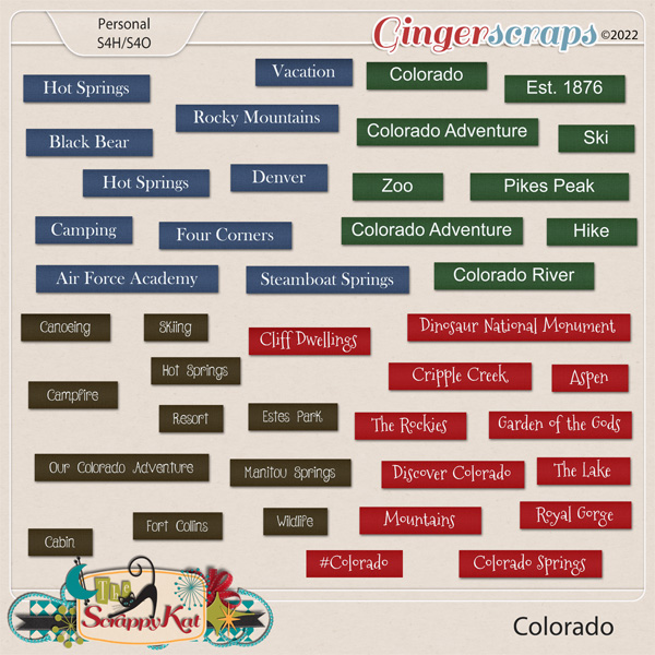 Colorado Word Strips by The Scrappy Kat