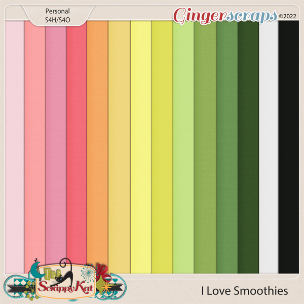 I Love Smoothies Cardstock Papers by The Scrappy Kat