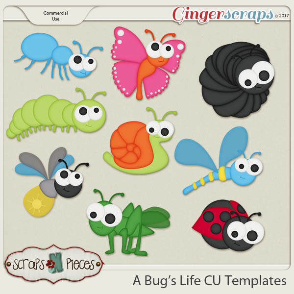 A Bug's Life CU Layered Templates - Scraps N Pieces