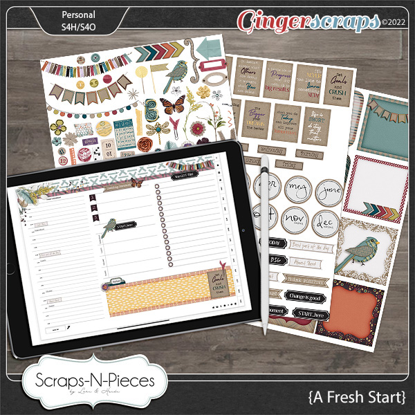 A Fresh Start Planner Pieces by Scraps N Pieces 