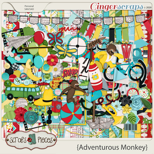 Adventurous Monkey kit by Scraps N Pieces