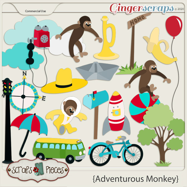 Adventurous Monkey CU - Scraps N Pieces 