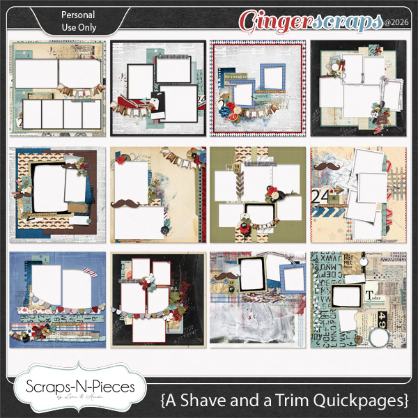 A Shave and a Trim Quickpages by Scraps N Pieces 