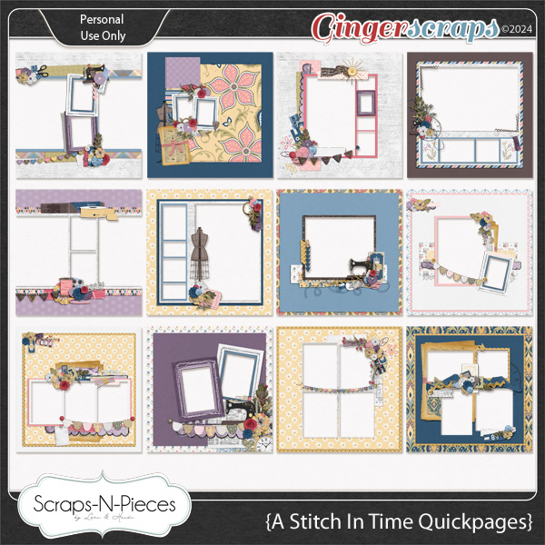 A Stitch In Time Quickpages by Scraps N Pieces 