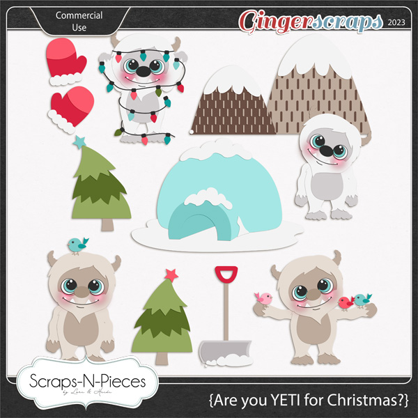 Are You Yeti For Christmas CU Layered Templates by Scraps N Pieces