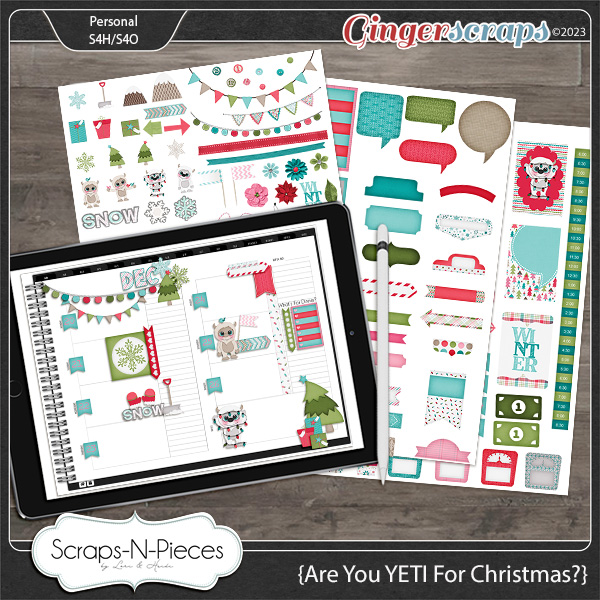 Are You Yeti For Christmas Digital Planner Pieces by Scraps N Pieces 