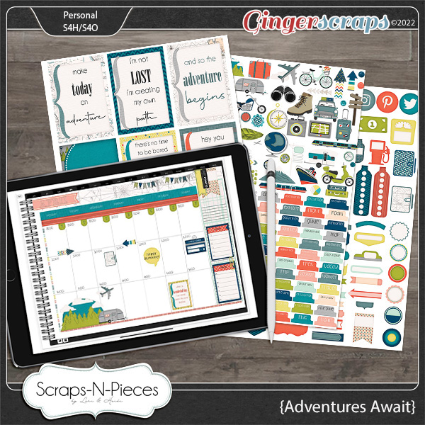 Adventure Awaits Planner Pieces by Scraps N Pieces 