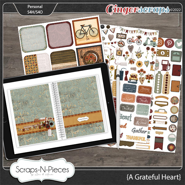 A Grateful Heart Planner Pieces by Scraps N Pieces