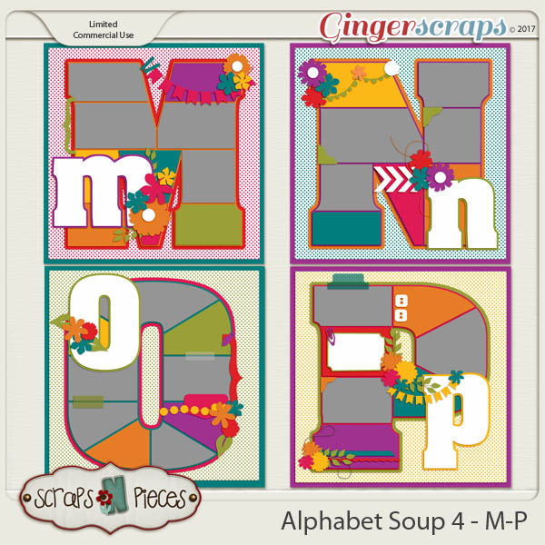 Alphabet Soup Template Pack 4 - M-P