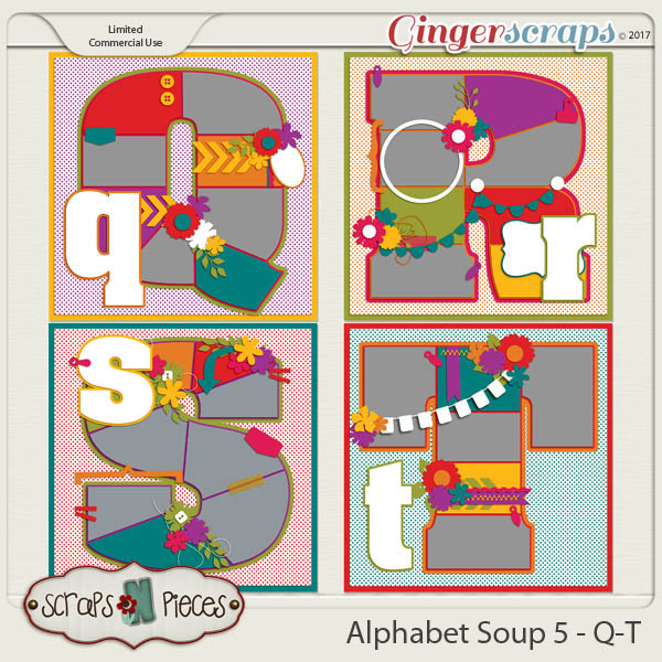 Alphabet Soup Template Pack 5 - Q-T