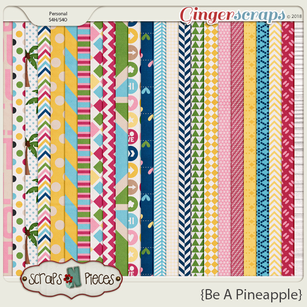 Be A Pineapple Patterned Papers by Scraps N Pieces 