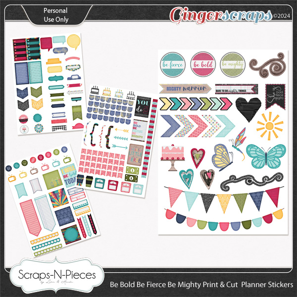 Be Bold, Be Fierce, Be Mighty Print and Cut Planner by Scraps N Pieces 