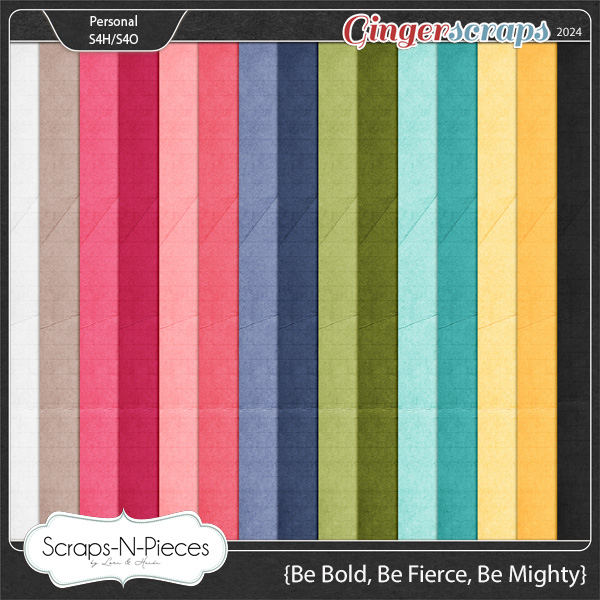 Be Bold, Be Fierce, Be Mighty Cardstocks by Scraps N Pieces 