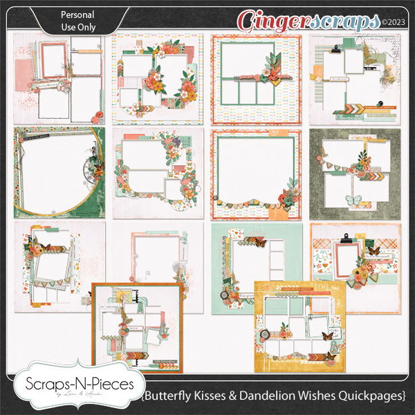 Butterfly Kisses and Dandelion Wishes Quickpages by Scraps N Pieces