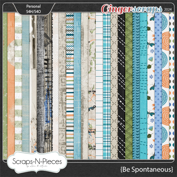 Be Spontaneous Pattern Papers by Scraps N Pieces 