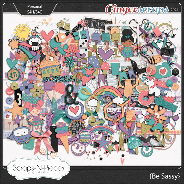 Be Sassy Embellishments and Wordbits by Scraps N Pieces 