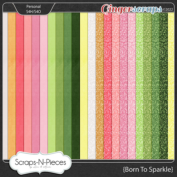 Born To Sparkle Solids and Glitters by Scraps N Pieces 