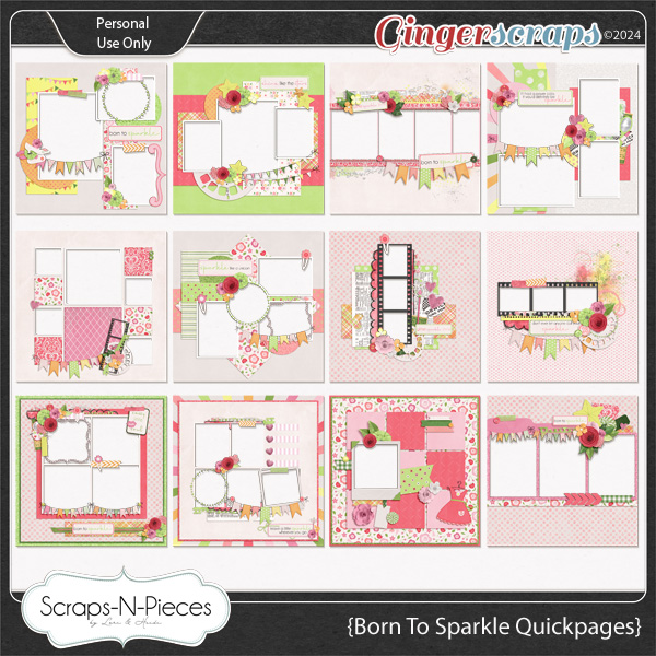Born To Sparkle Quickpages by Scraps N Pieces 