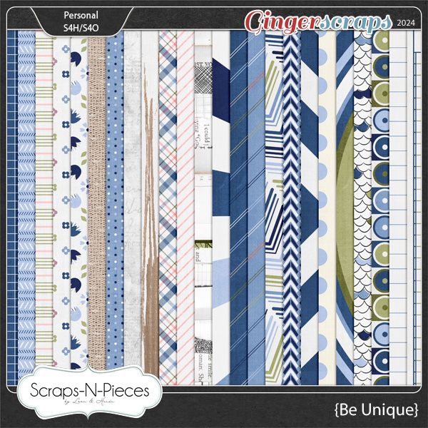 Be Unique Pattern Papers by Scraps N Pieces 