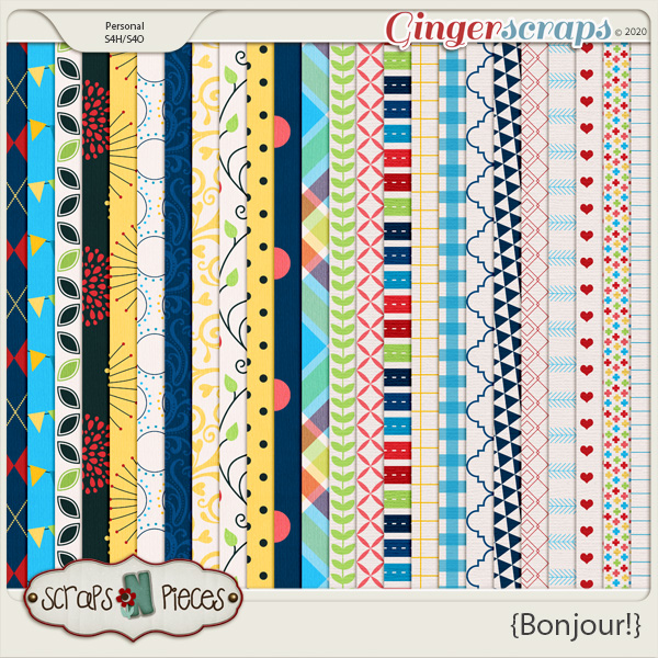 Bonjour! Paper Pack - Scraps N Pieces