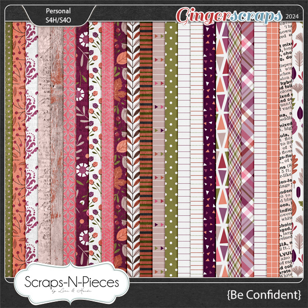 Be Confident Pattern Papers by Scraps N Pieces 