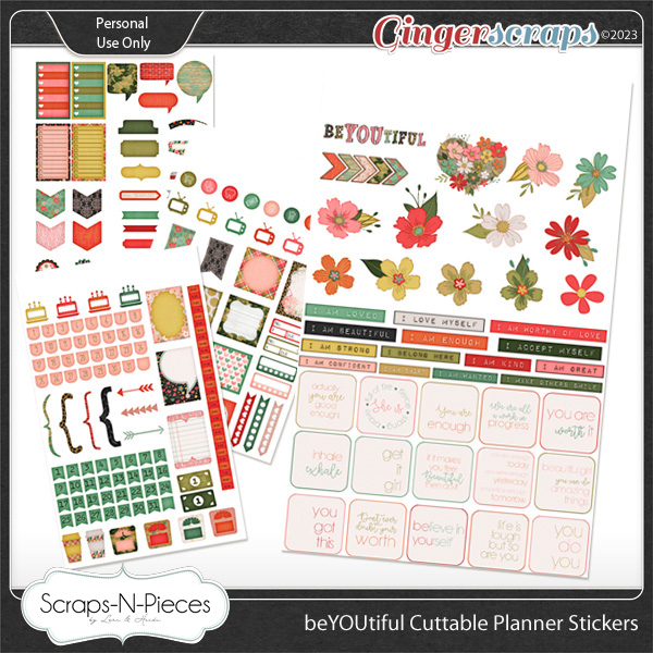 beYOUtiful Print and Cut Planner Stickers by Scraps N Pieces