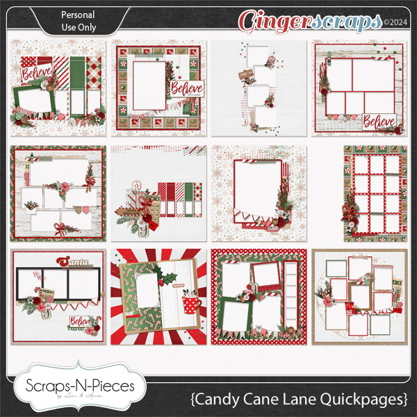 Candy Cane Lane Quickpages by Scraps N Pieces 