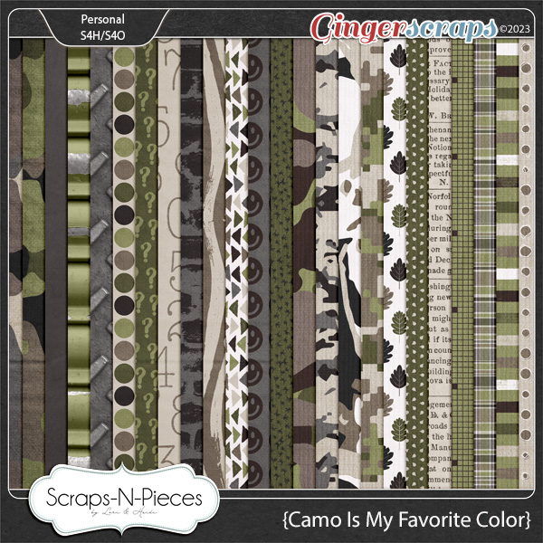 Camo Is My Favorite Color Pattern Papers by Scraps N Pieces