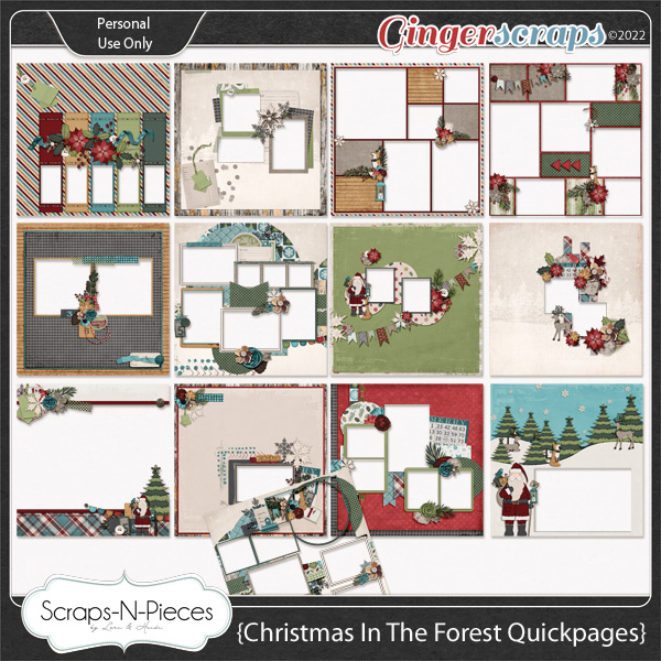 Christmas In The Forest Quickpages by Scraps N Pieces 
