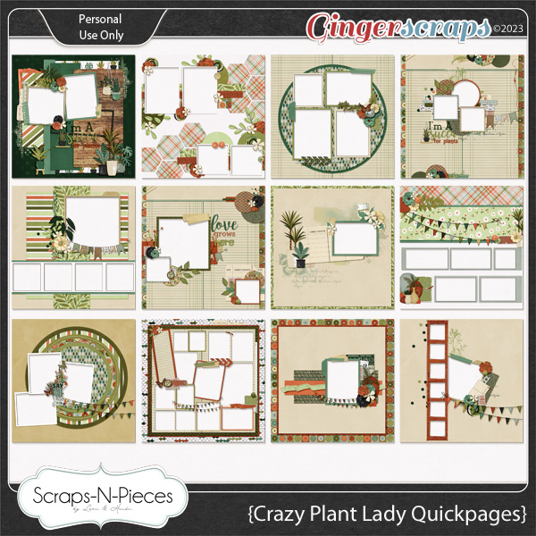 Crazy Plant Lady Quickpages by Scraps N Pieces 