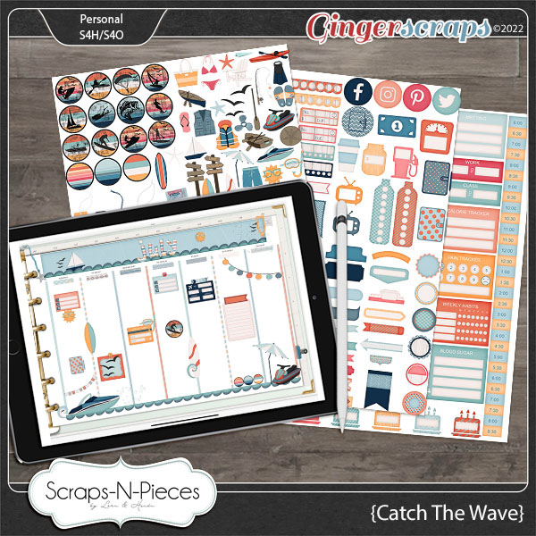 Catch The Wave Planner Pieces by Scraps N Pieces 