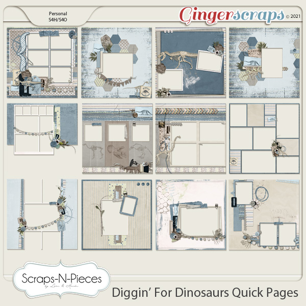 Diggin' For Dinosaurs Quick Pages - Scraps N Pieces 