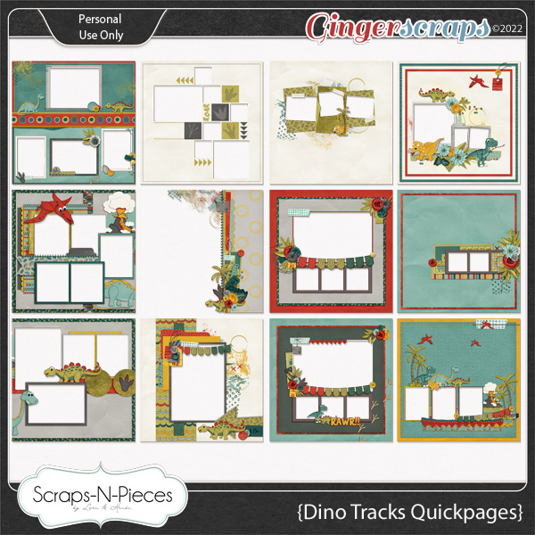 Dinosaur Tracks Quickpages by Scraps N Pieces 