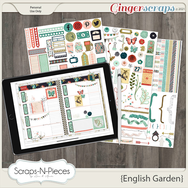 English Garden Planner Pieces by Scraps N Pieces